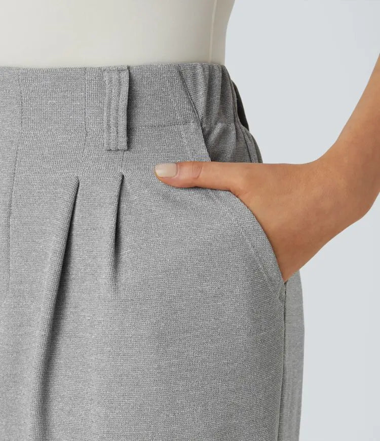 Halara Flex™ Vlny Dámské Široké Kalhoty s Vysokým Pasem a Kapsami – S úsměvem pro Tebe!