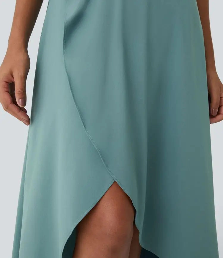 Breezeful™ Dlouhá Ležérní Sukně s Vysokým Pasem, Volánky, 2v1, Vzdušná, Rychleschnoucí, Každodenní Maxi