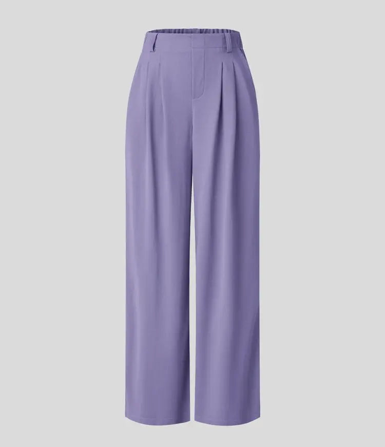 Halara Flex™ Široké Splývavé Proužkované Kalhoty s Vysokým Pasem a Postranními Kapsami