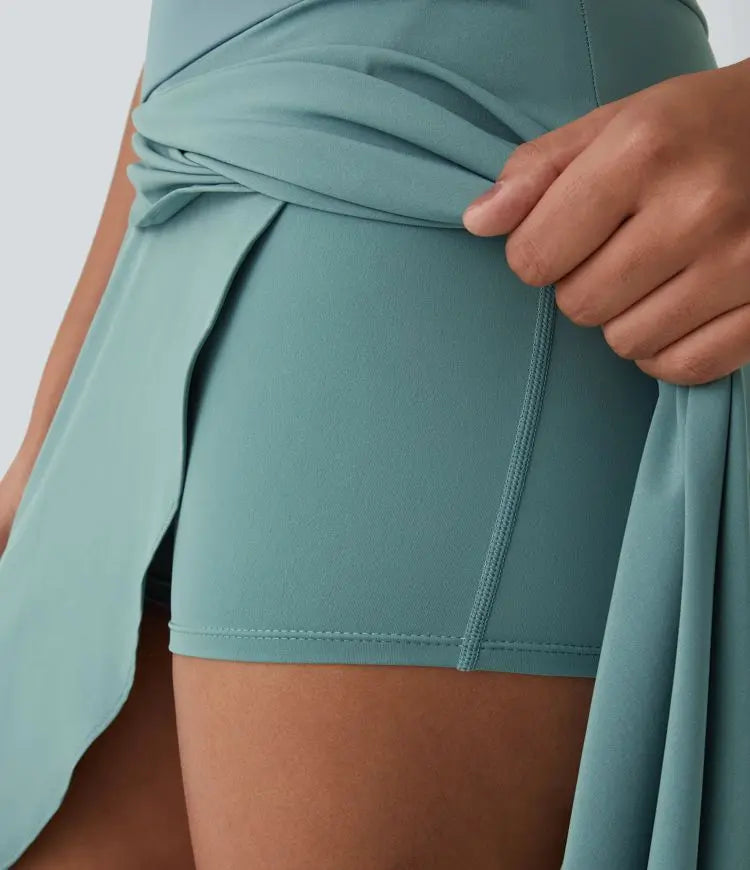 Breezeful™ Dlouhá Ležérní Sukně s Vysokým Pasem, Volánky, 2v1, Vzdušná, Rychleschnoucí, Každodenní Maxi