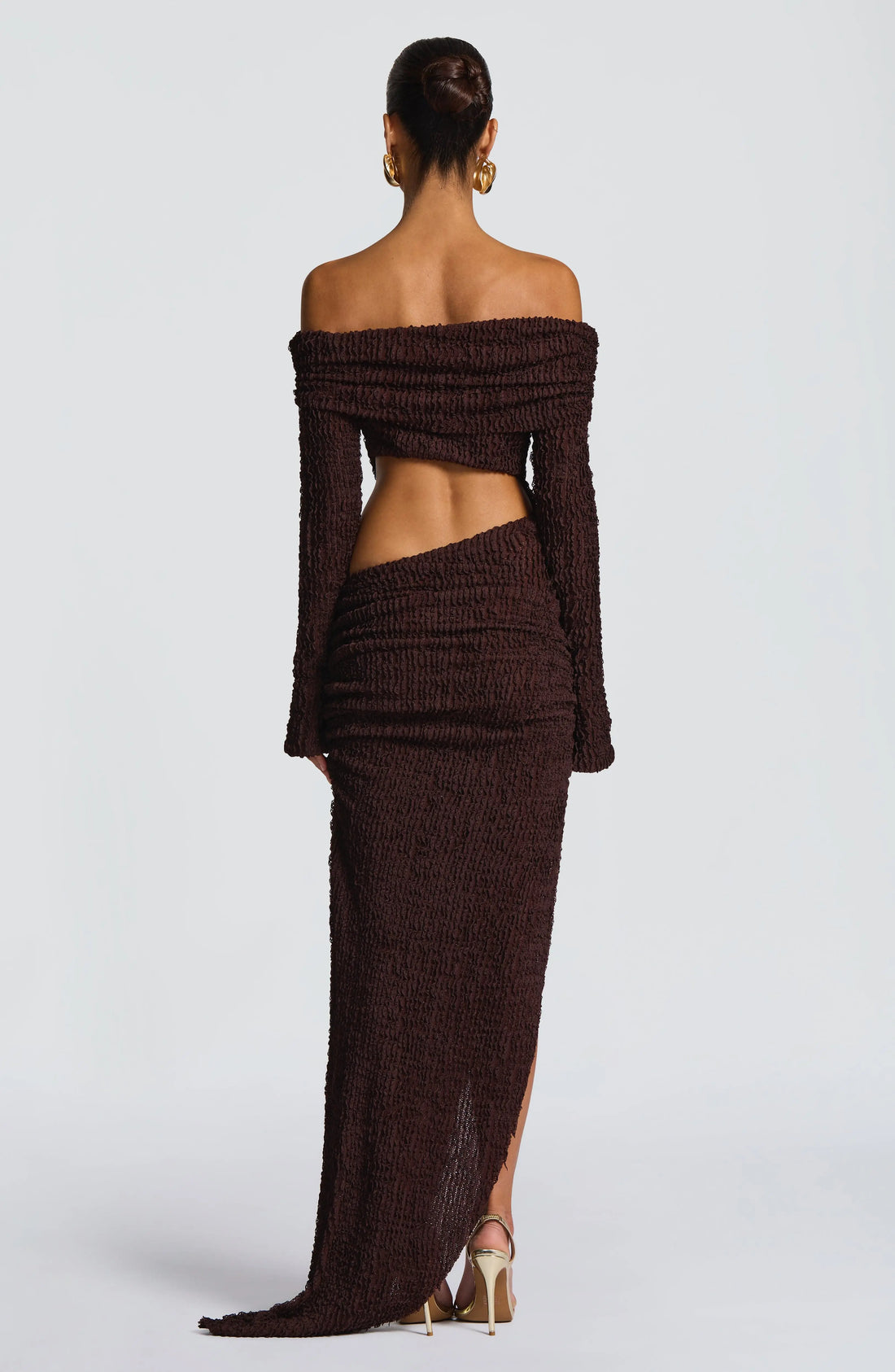 Adelphia Midi Šaty - Švestkově Hnědá