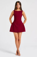 Alana Mini Šaty - Vínové