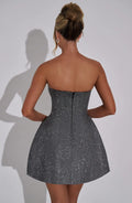 Alice Mini Šaty - Šedá Jiskra