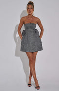 Alice Mini Šaty - Šedá Jiskra