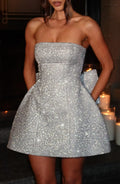 Alice Mini Šaty - Stříbrná Jiskra