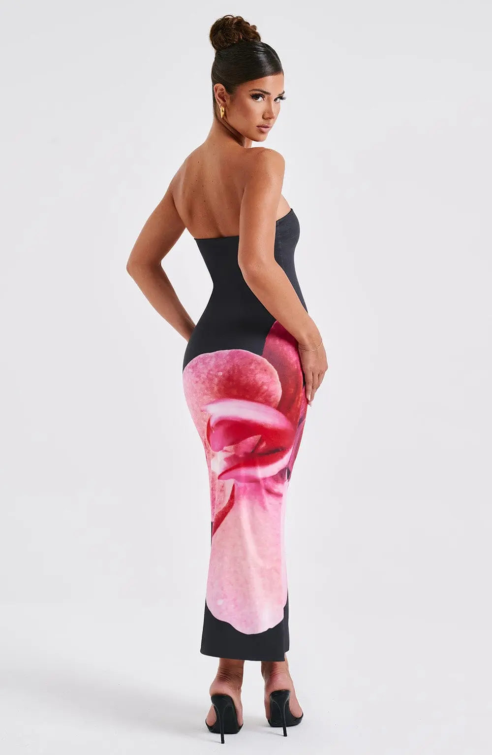 Šaty Allegra Midi - Černý Květinový Potisk