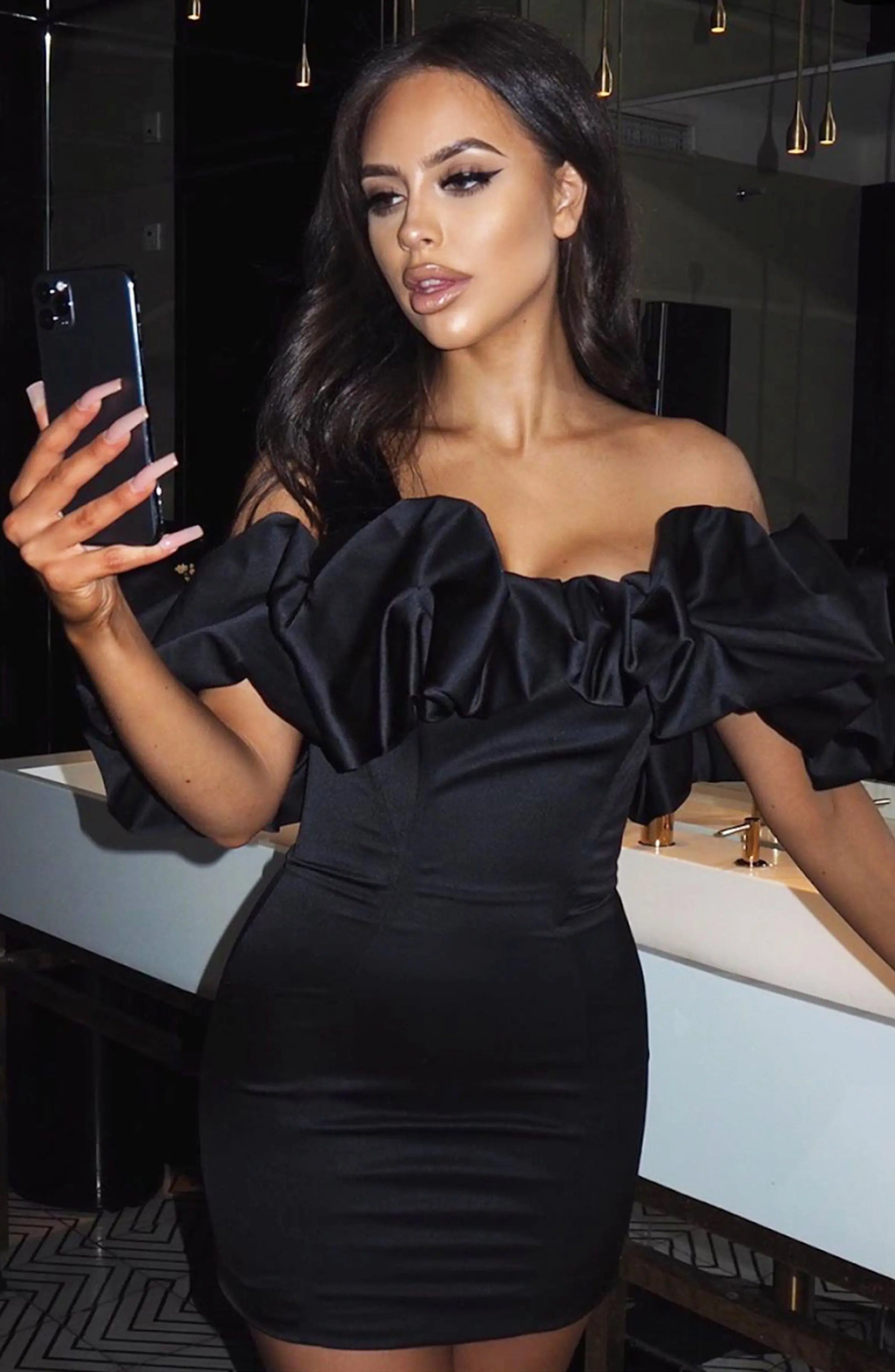 Allie Mini Šaty - Černá