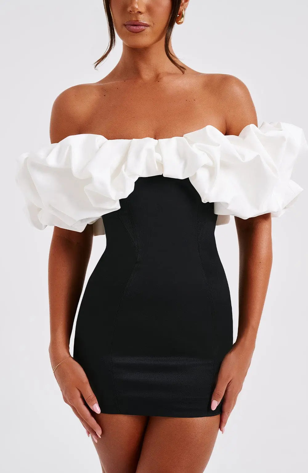 Allie Mini Šaty - Černá/Bílá