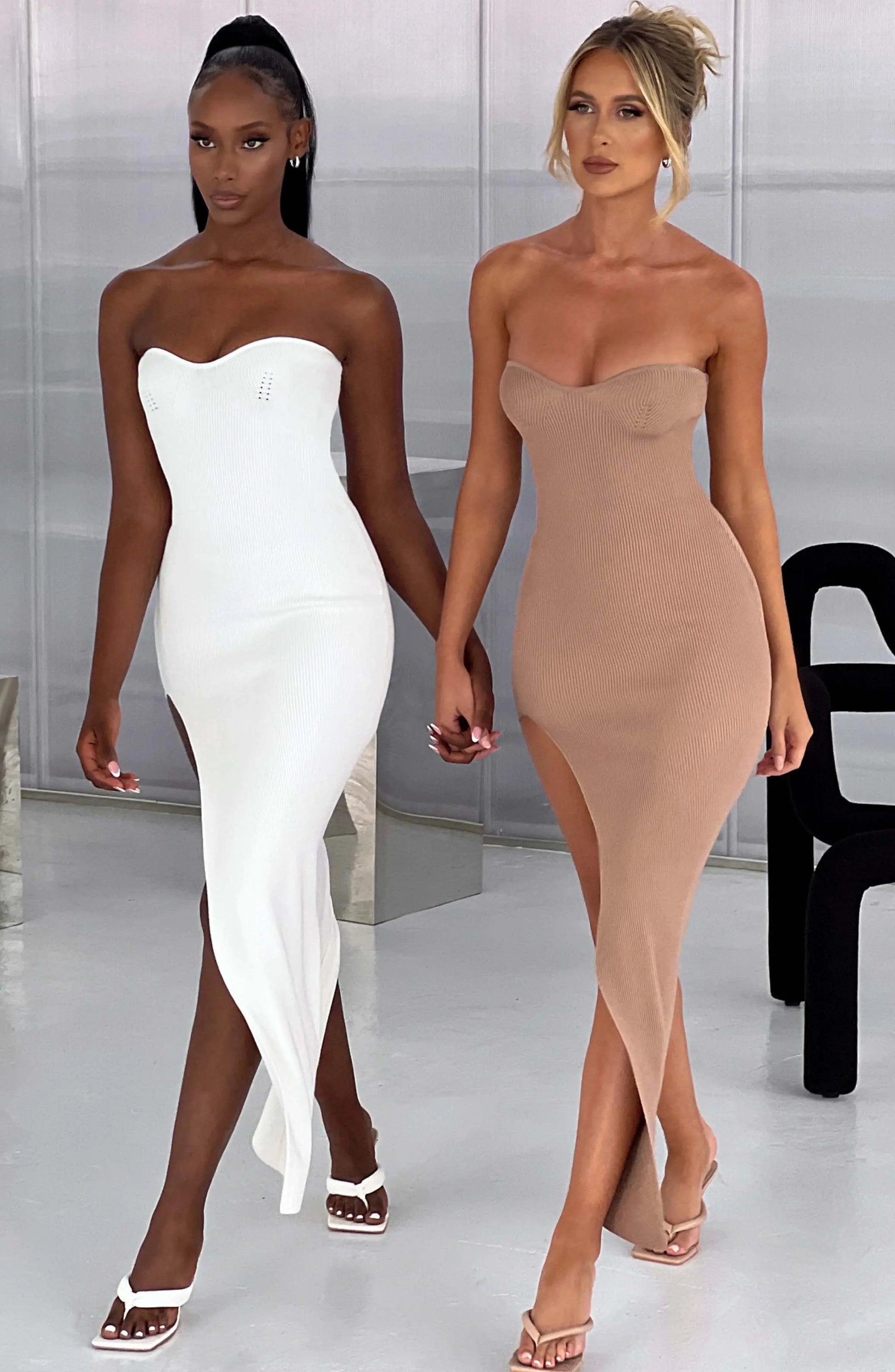 Šaty Angela Maxi - Mocha