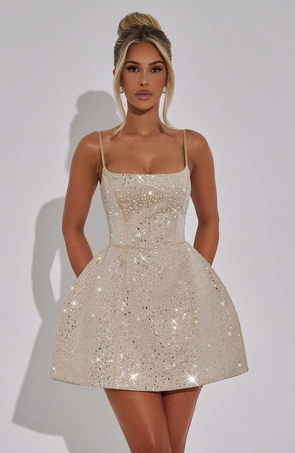 Angelique Mini Šaty - Šampaňské