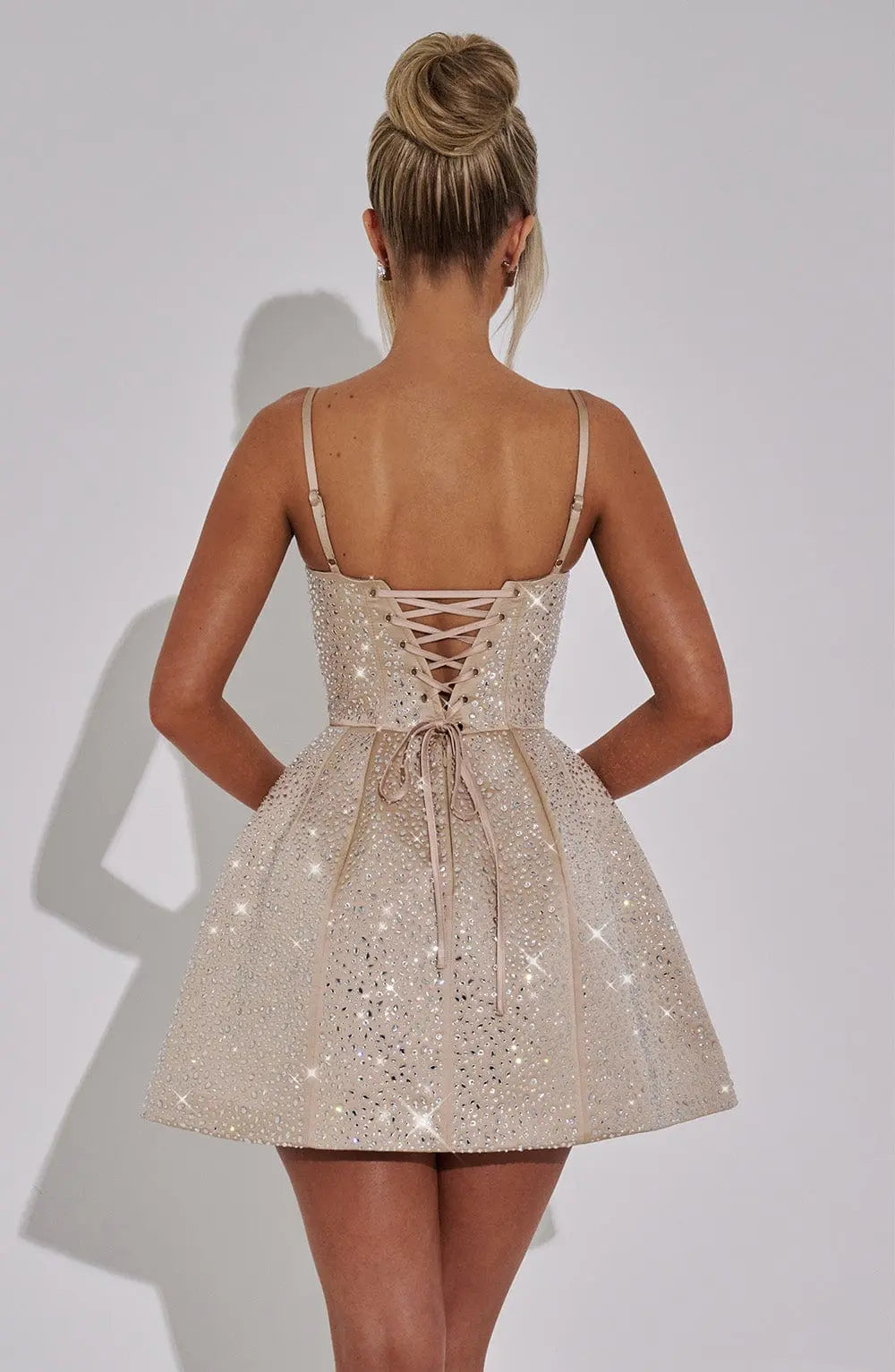 Angelique Mini Šaty - Šampaňské