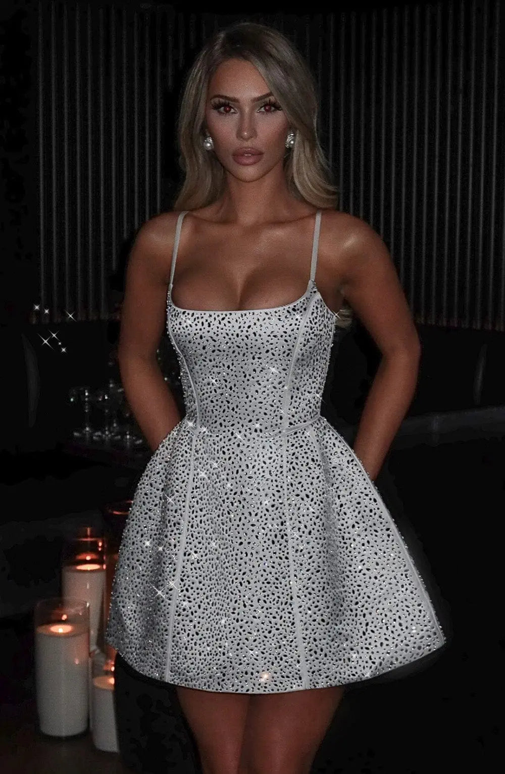 Angelique Mini Šaty - Slonová kost