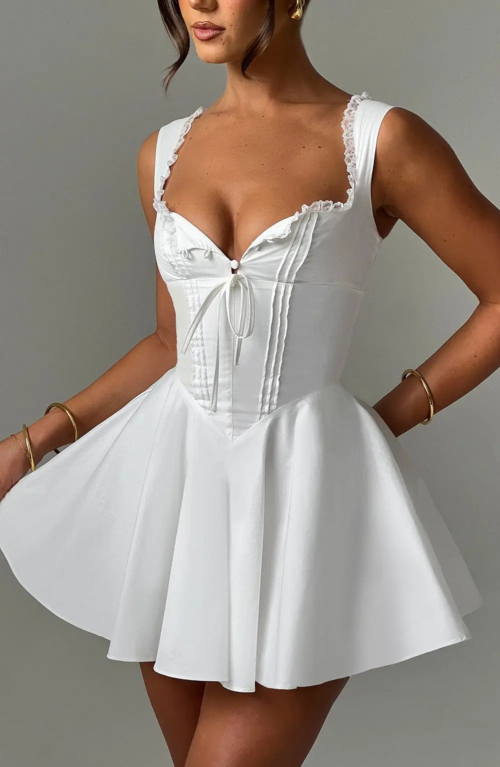 Antonella Mini Šaty - Slonová kost