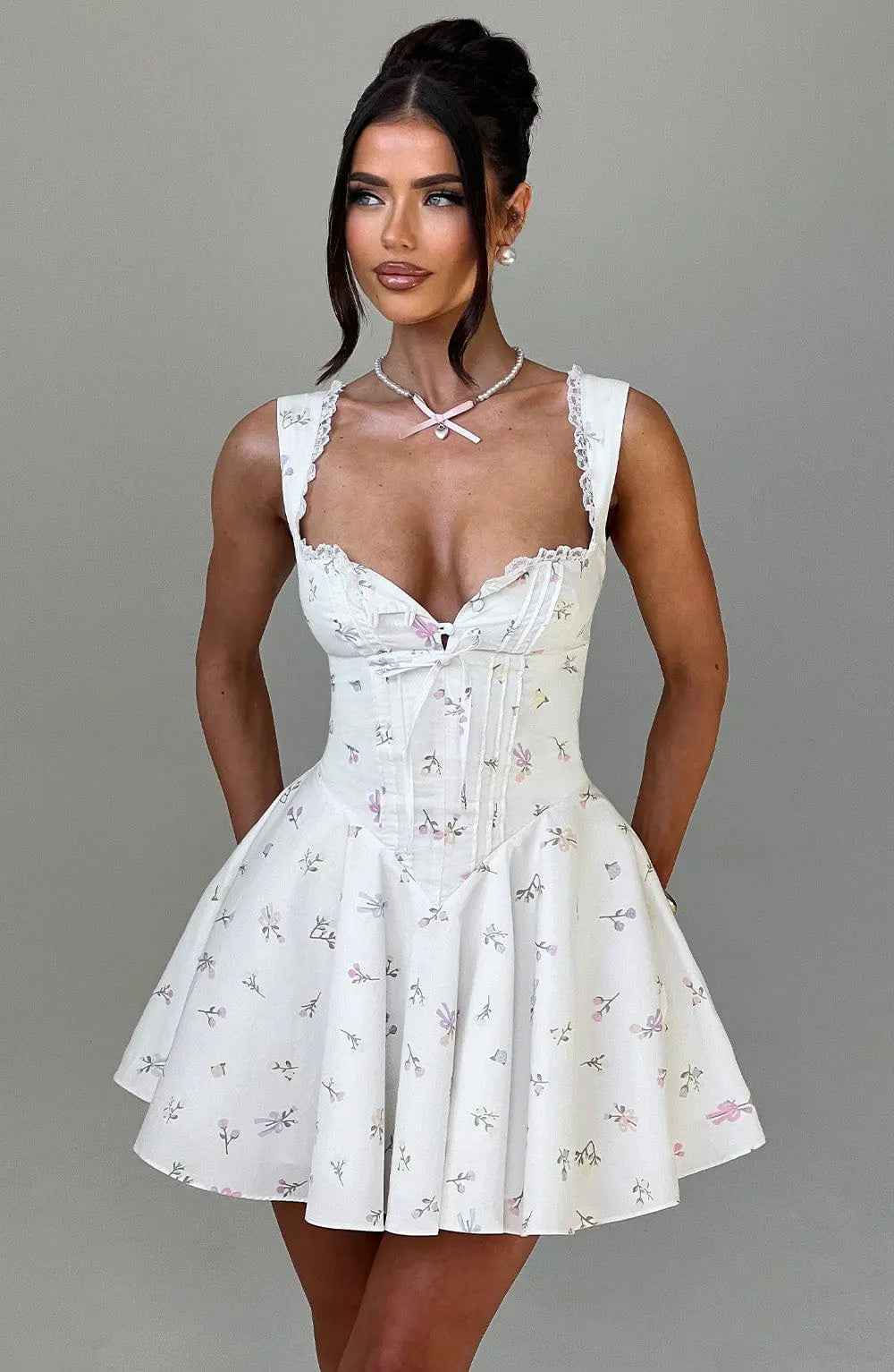 Antonella Mini Šaty - Více Květinový Potisk