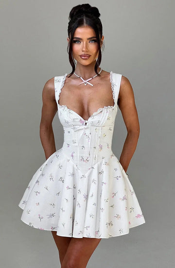 Antonella Mini Šaty - Více Květinový Potisk