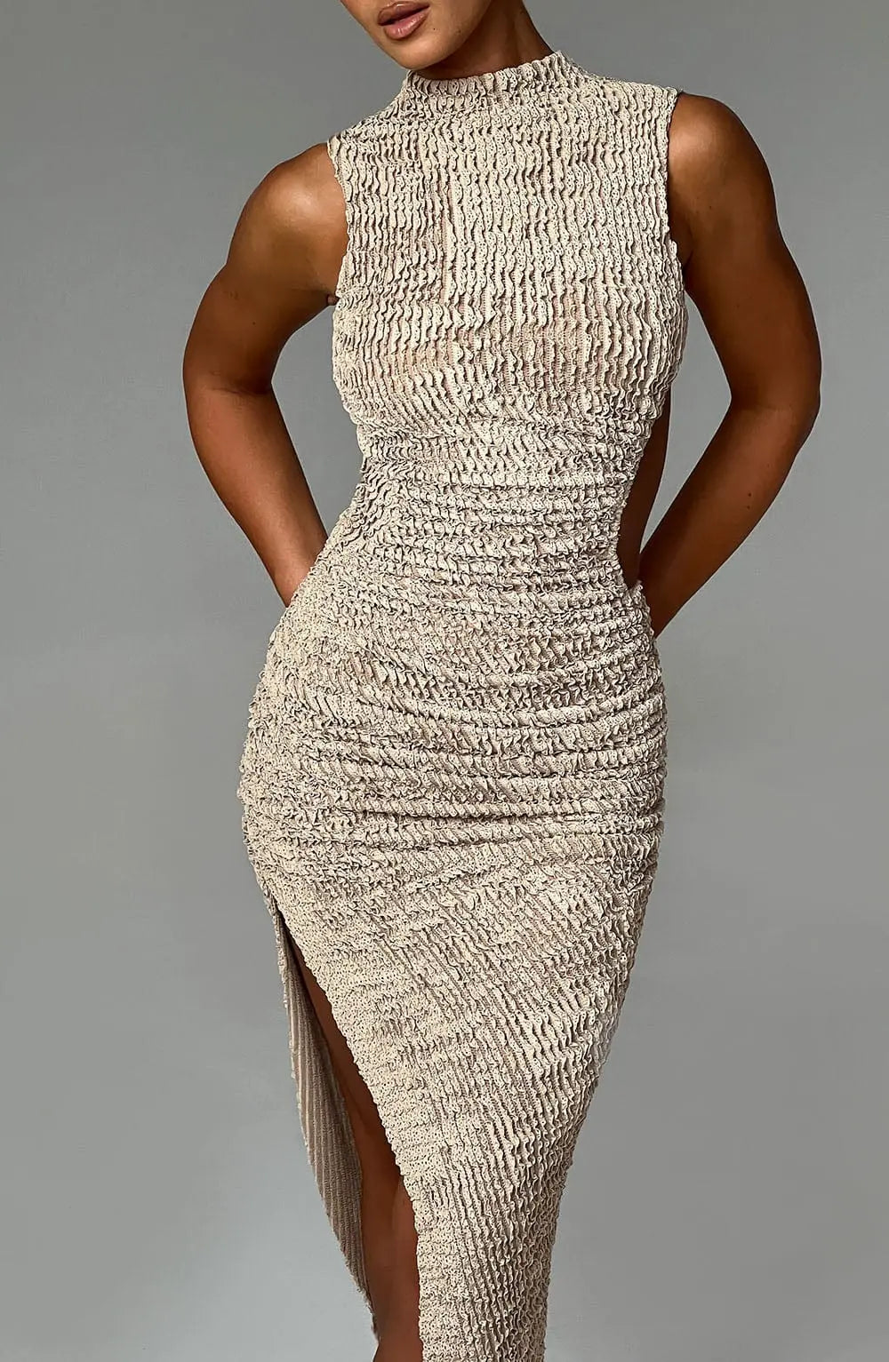 Šaty Aphrodite Midi - Béžová