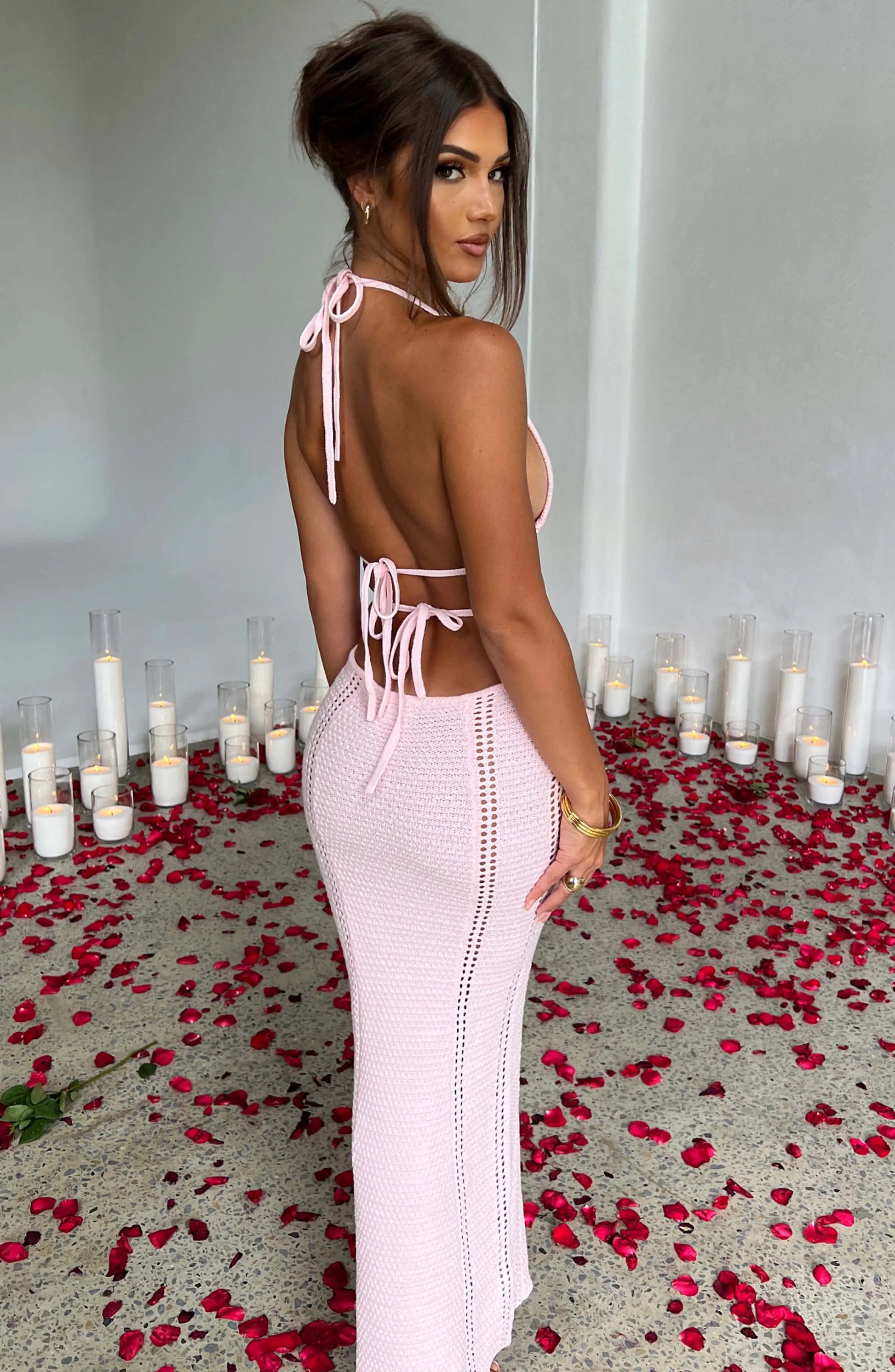 Dlouhé šaty Arabella - Blush