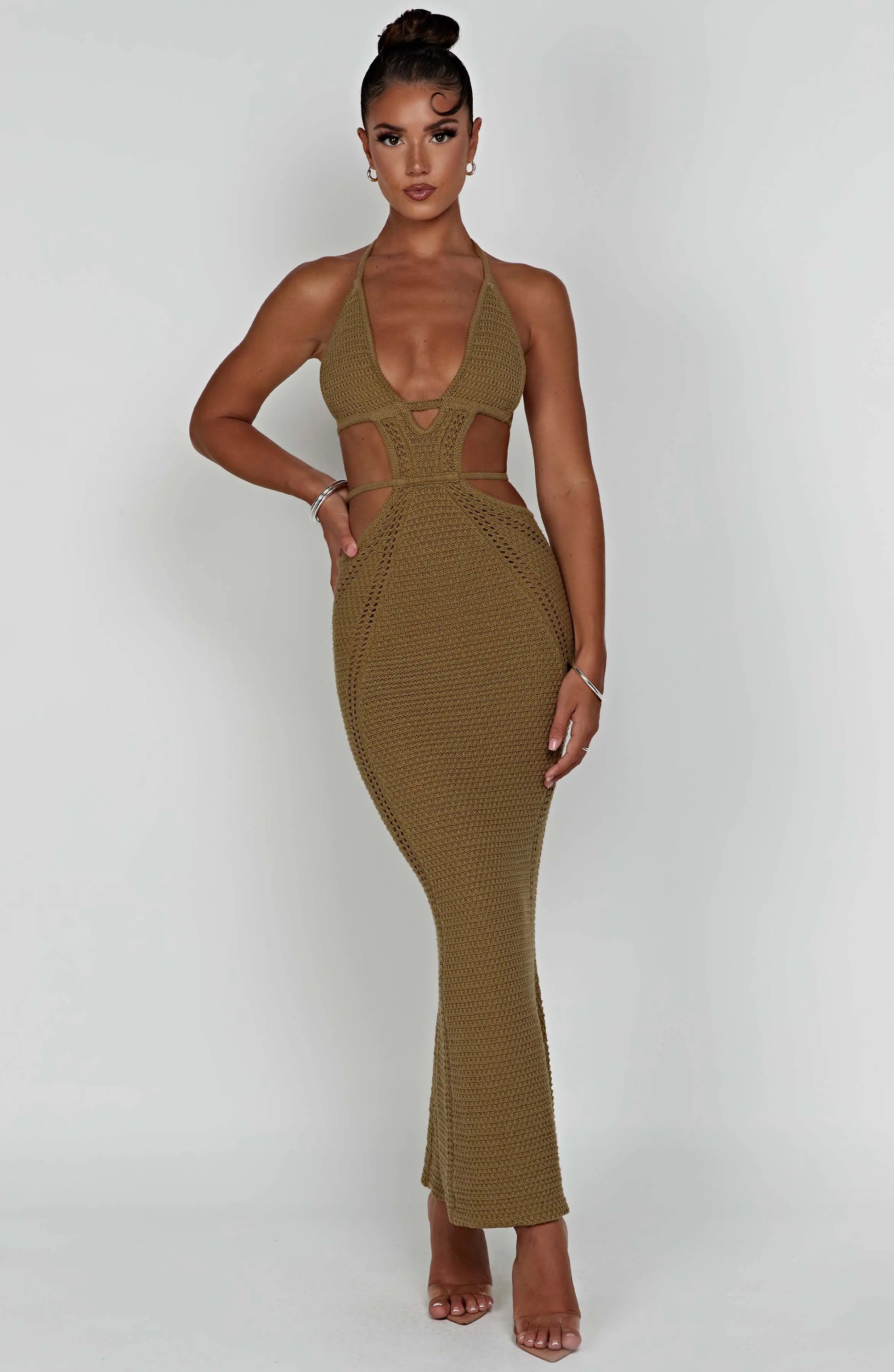 Arabella Maxi Šaty - Khaki