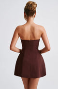 Asha Mini Šaty - Hnědá