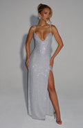 Ashton Maxi Šaty - Stříbrná