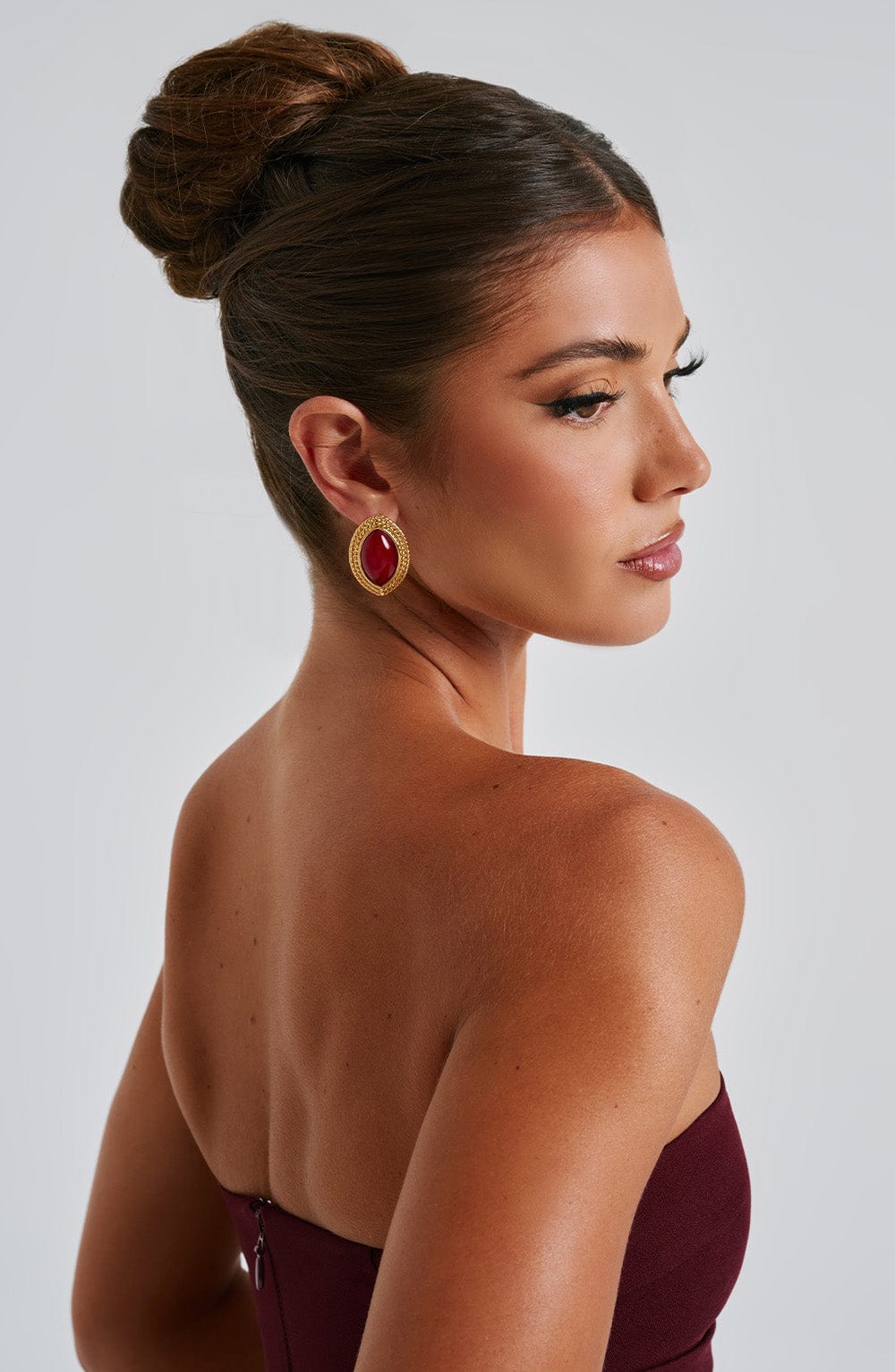 Azra náušnice - Červená/Zlatá