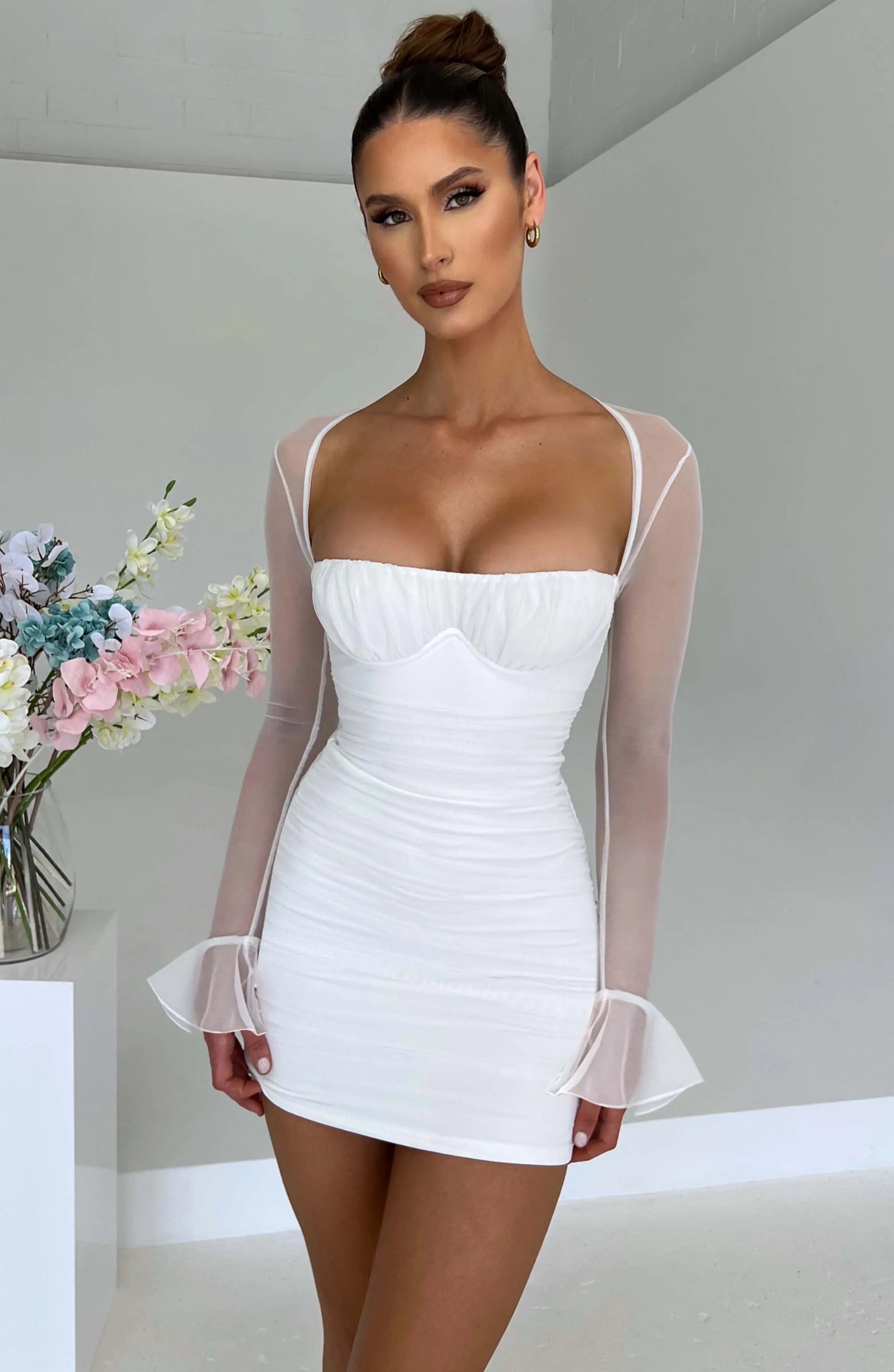 Brea Mini Šaty - Bílá