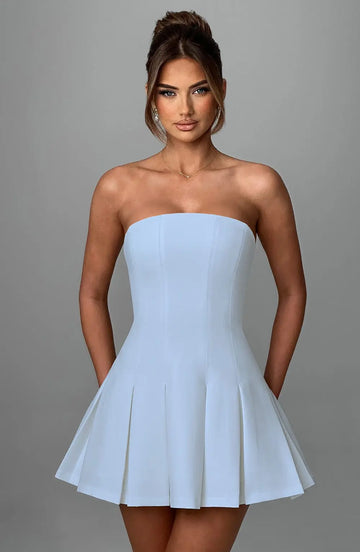 Bryony Mini Šaty - Modrá