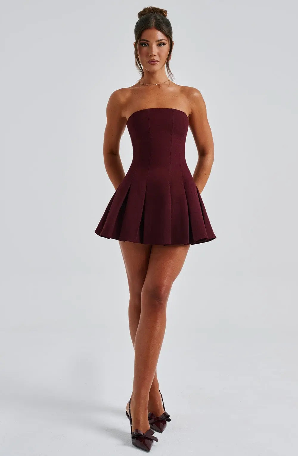 Bryony Mini Šaty - Cherry Lacquer