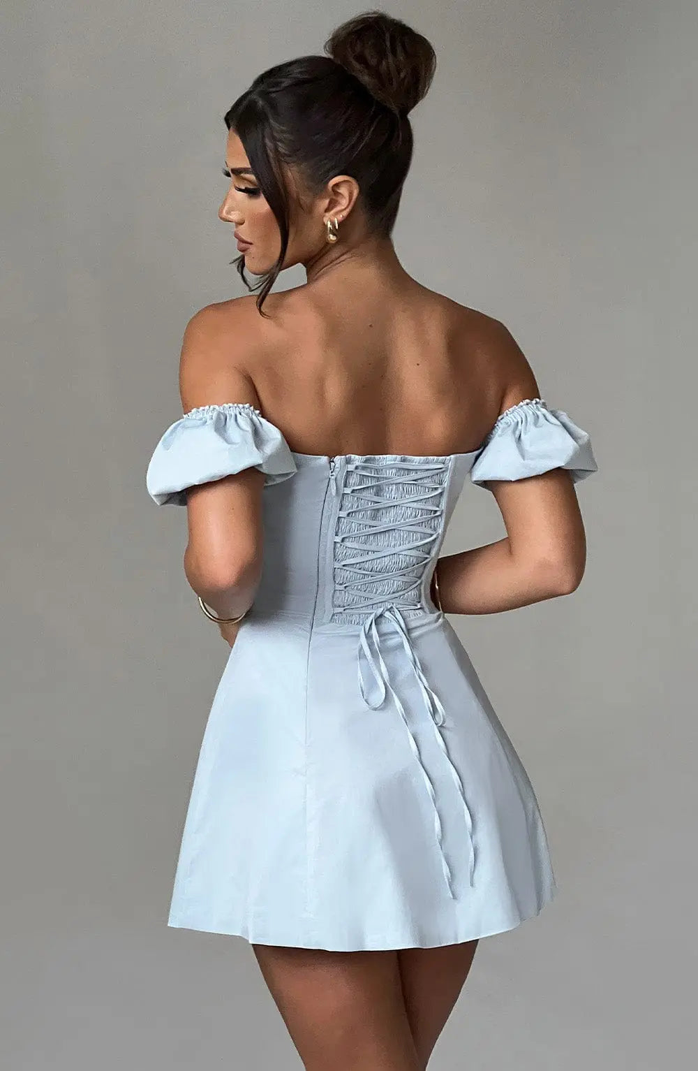 Caitlyn Mini Šaty - Modrá