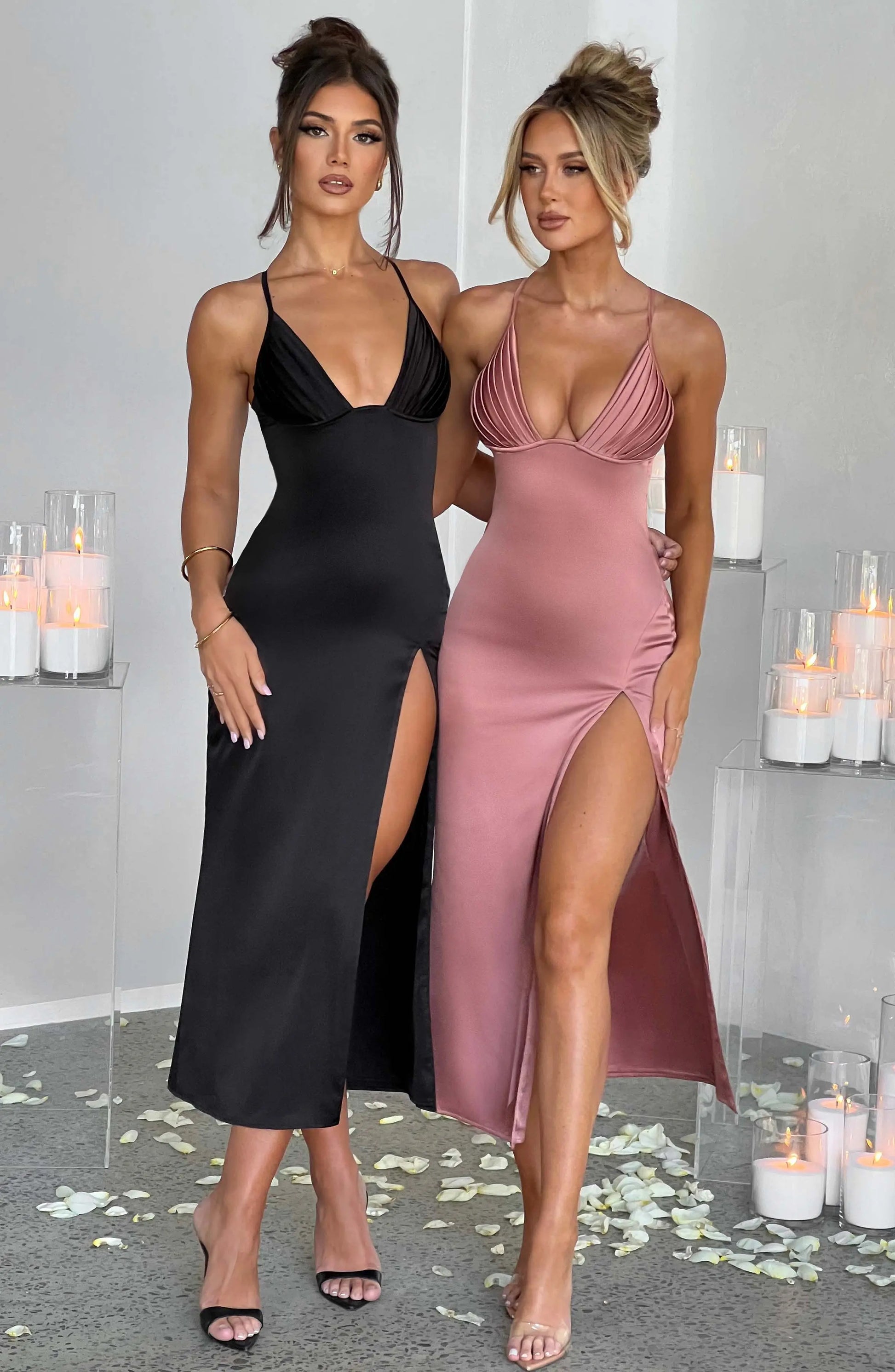 Cece Midi Šaty - Černá