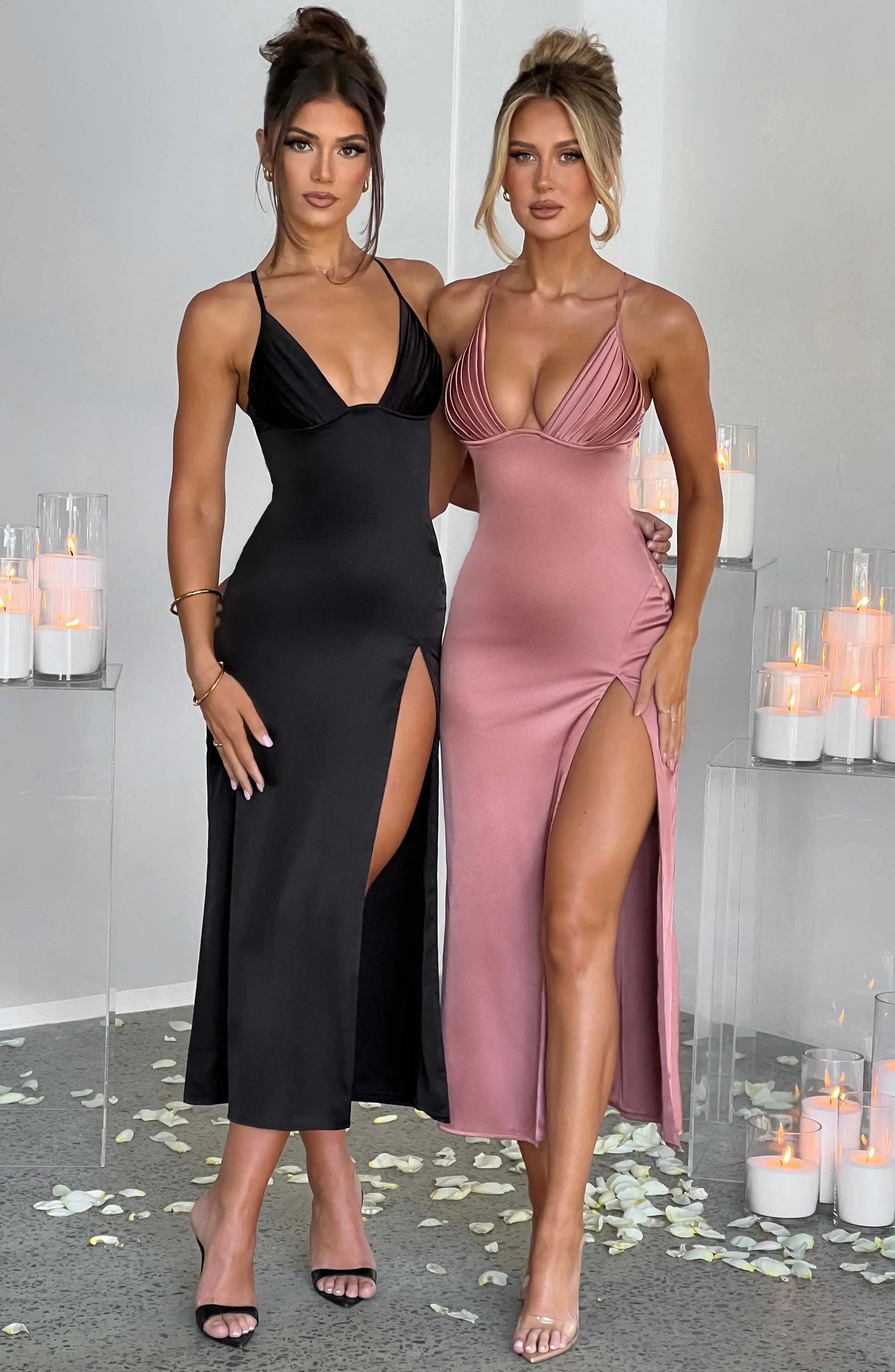 Cece Midi Šaty - Černá