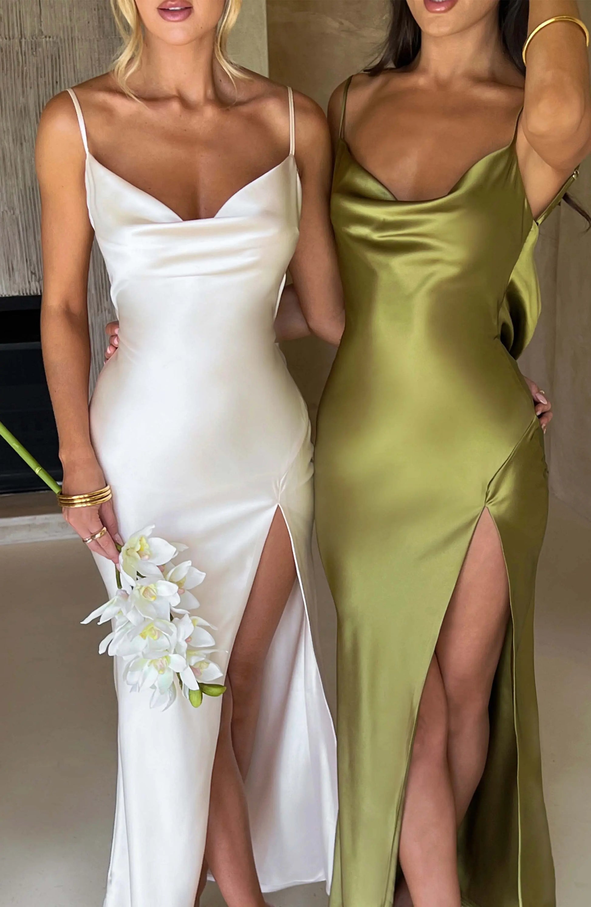 Celestina Maxi Šaty - Khaki