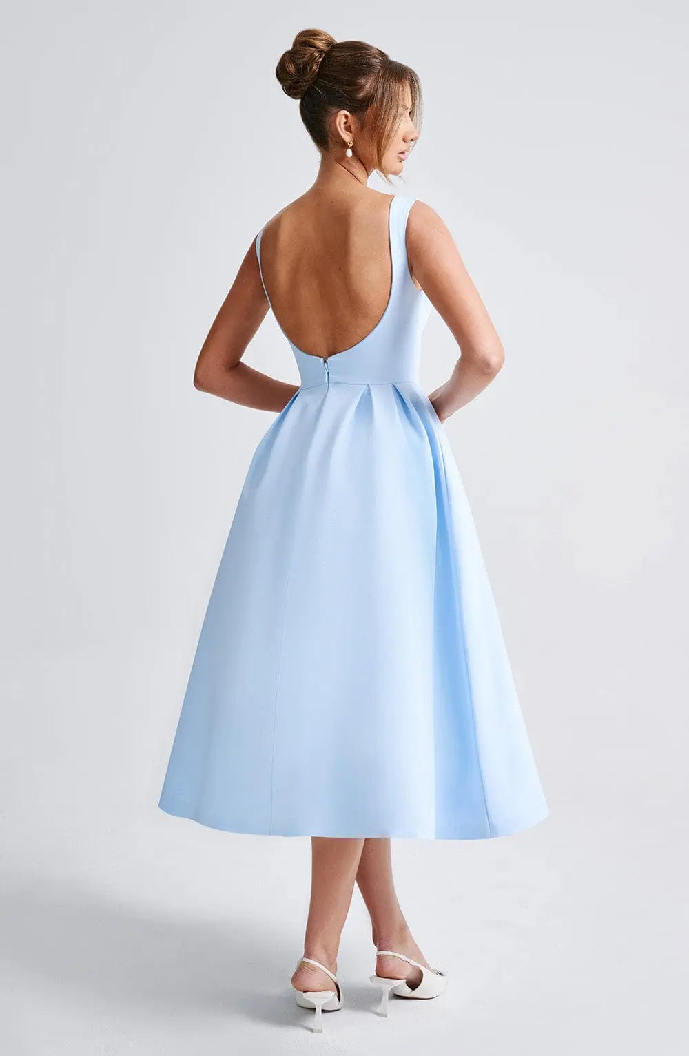 Clarabella Midi Šaty - Modrá