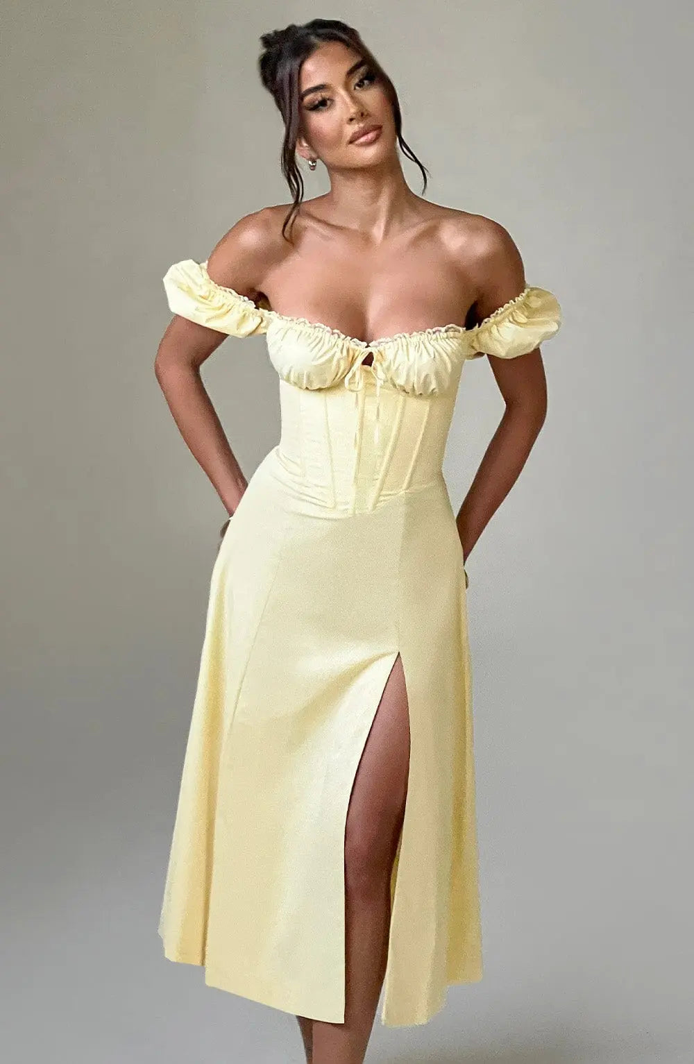 Šaty Courtney Midi - Citrónové