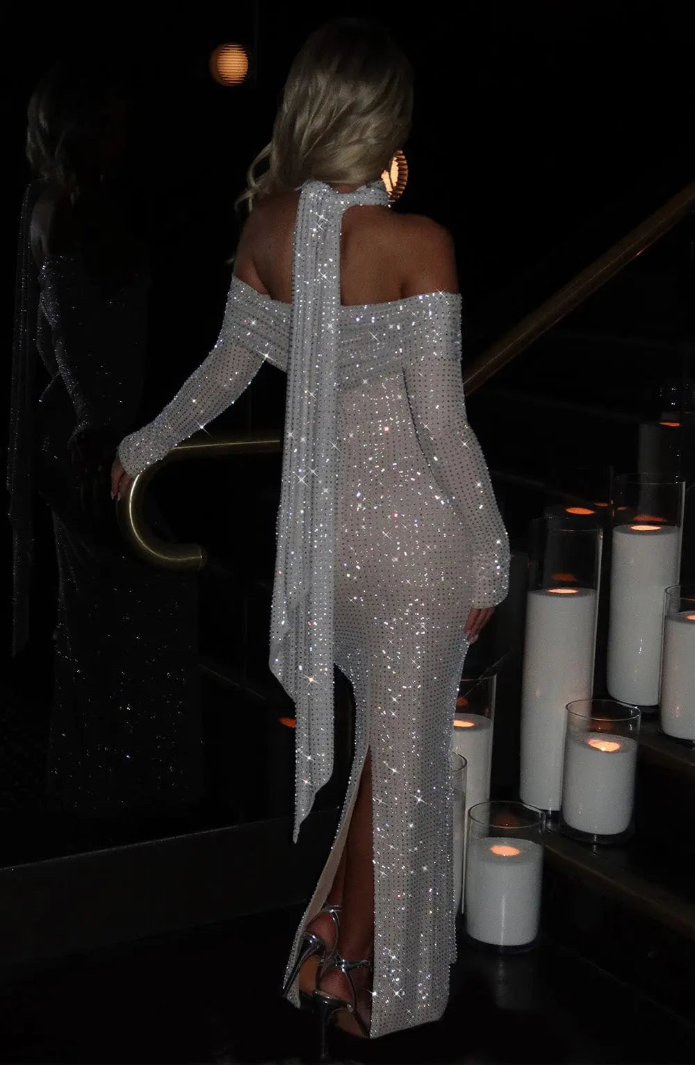 Cypřišové maxi šaty - Nude