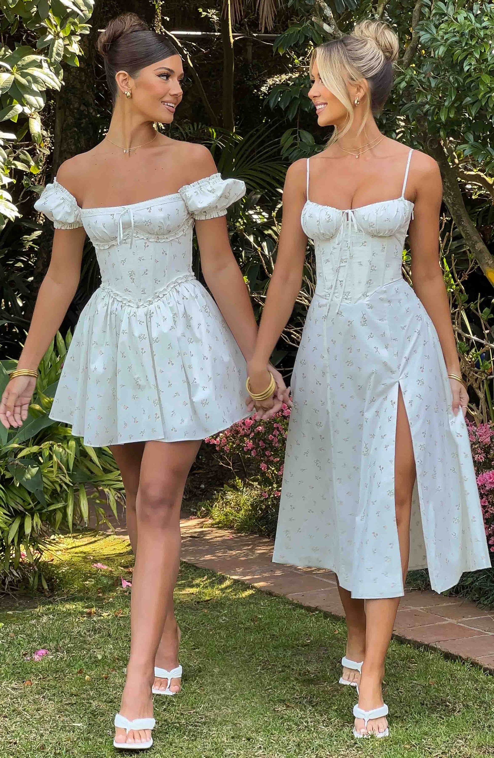 Šaty Deanna Midi - Růžový Květinový Potisk