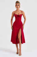 Deanna Midi Šaty - Červená