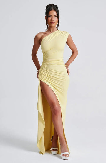 Dlouhé šaty Delaney - Citrónová