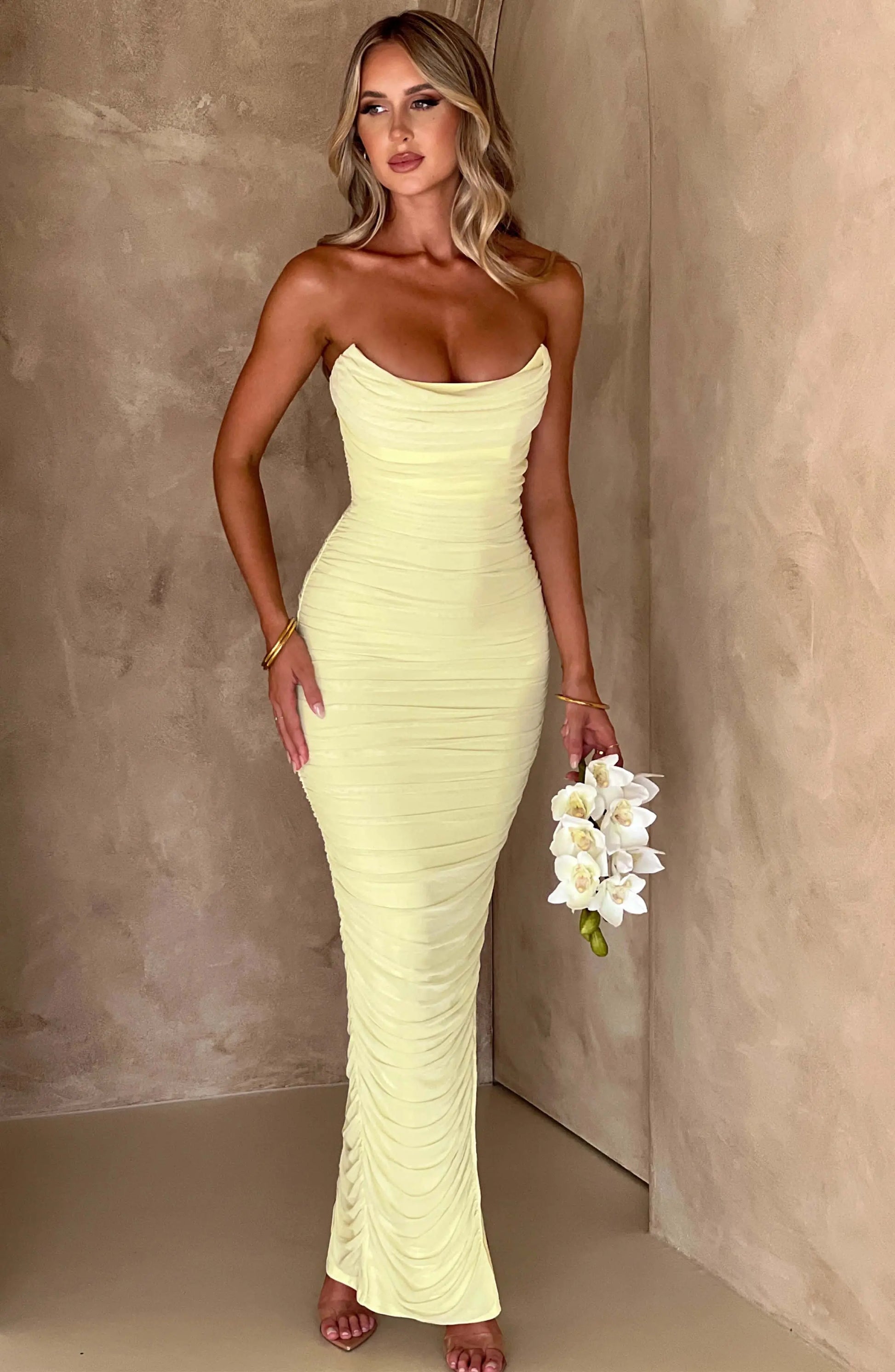 Maxi šaty Demi - Limetková