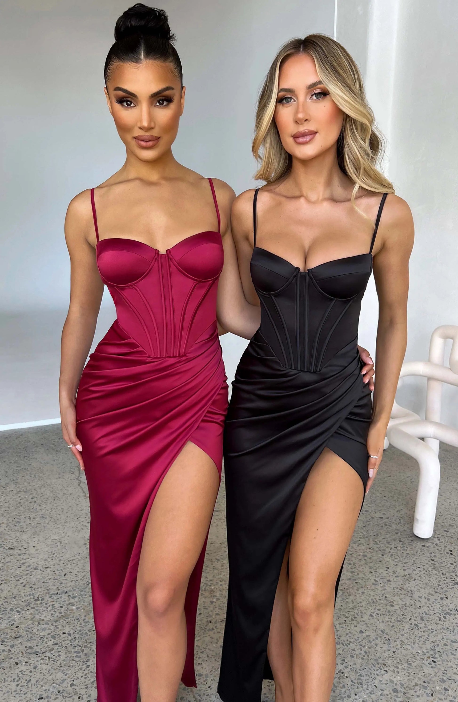 Maxi šaty Despina - Vínové