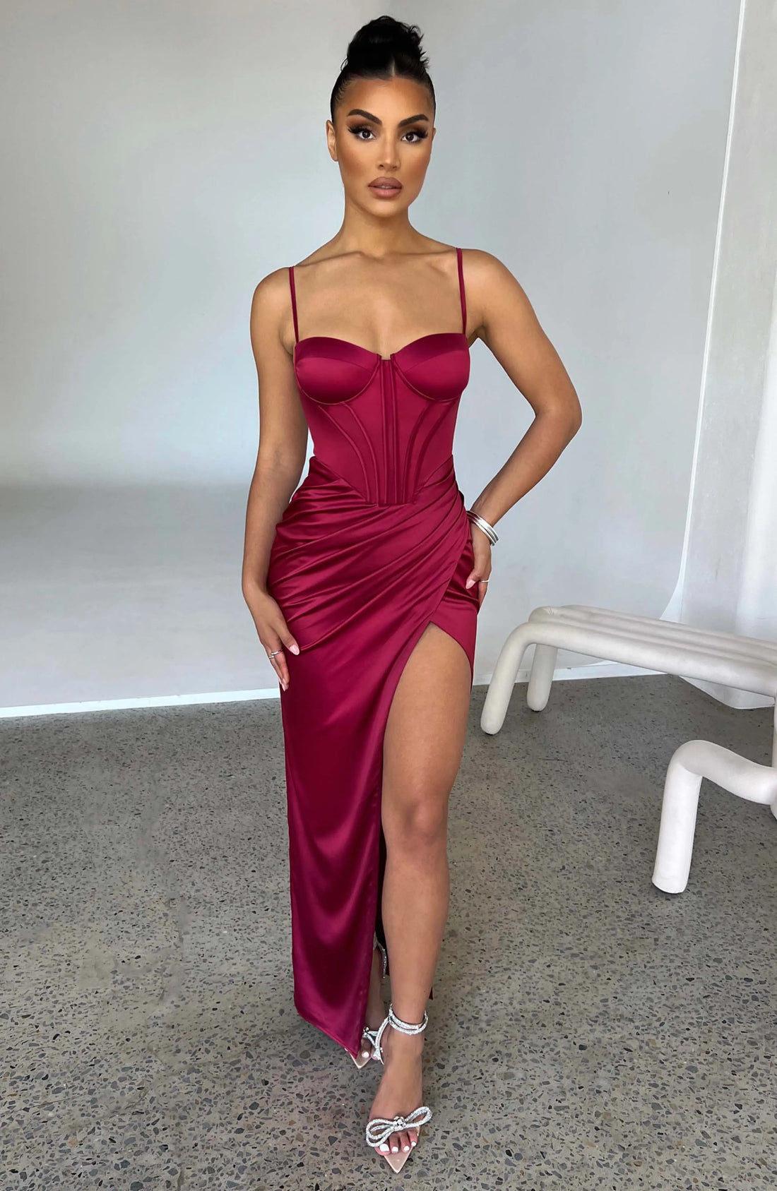 Maxi šaty Despina - Vínové