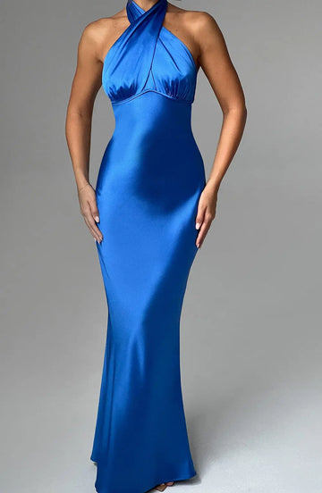 Dimitra Maxi Šaty - Modrá