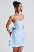 Elenora Mini Šaty - Modrá