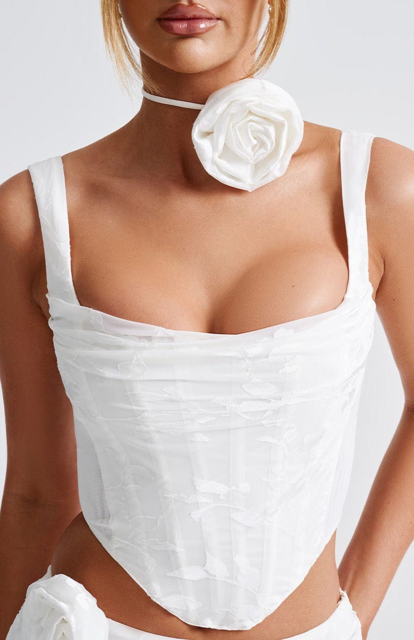 Elizabeth květinový choker - slonová kost