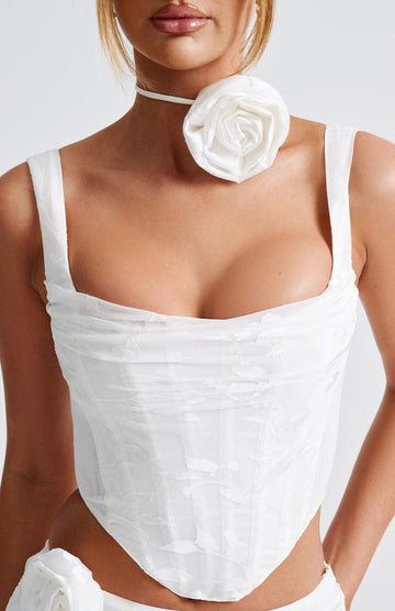 Elizabeth květinový choker - slonová kost