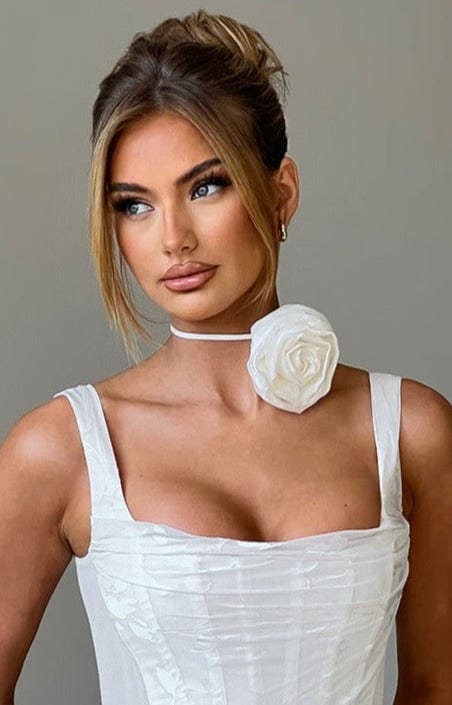 Elizabeth květinový choker - slonová kost