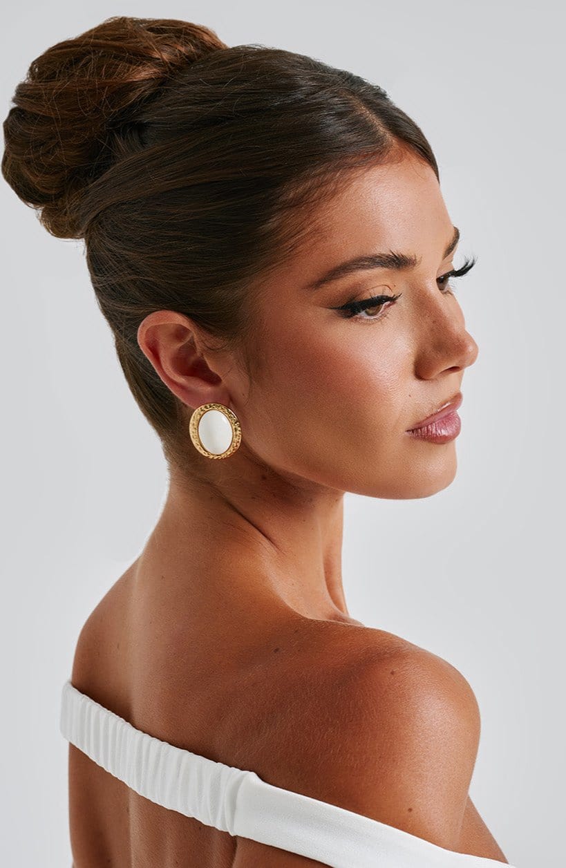 Náušnice Eloise - slonová kost/zlatá