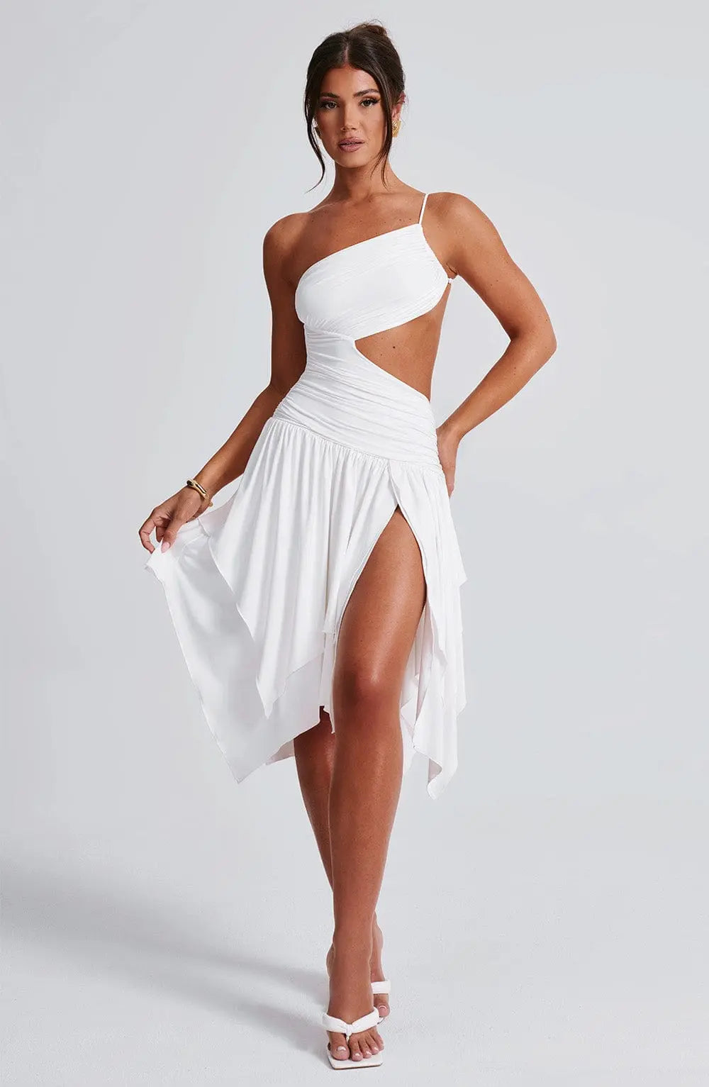 Emeline Midi Šaty - Bílá