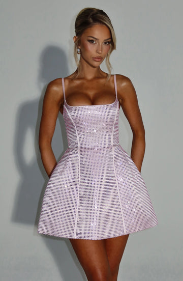 Emma Mini Šaty - Růžová