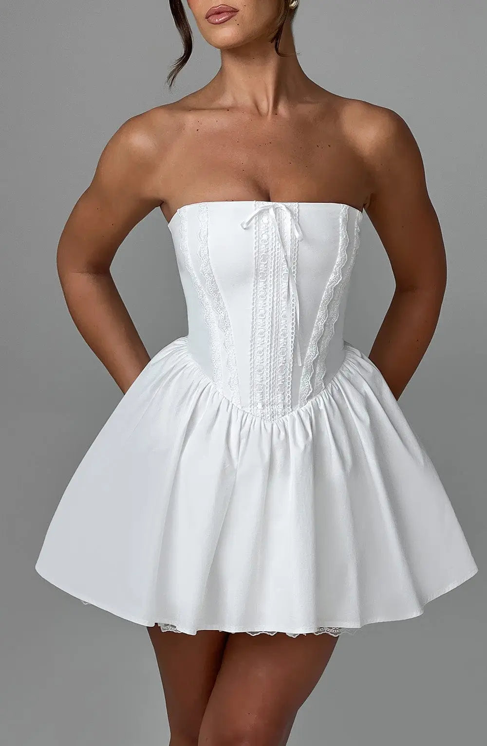 Evie Mini Šaty - Slonová kost